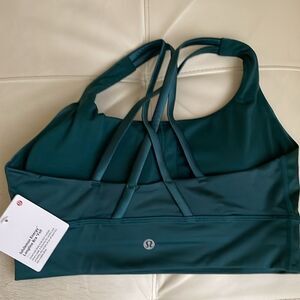 NWT LULULEMON Energy Longline Bra Top Medium Support  STORM TEAL FOIL gorgeous 8